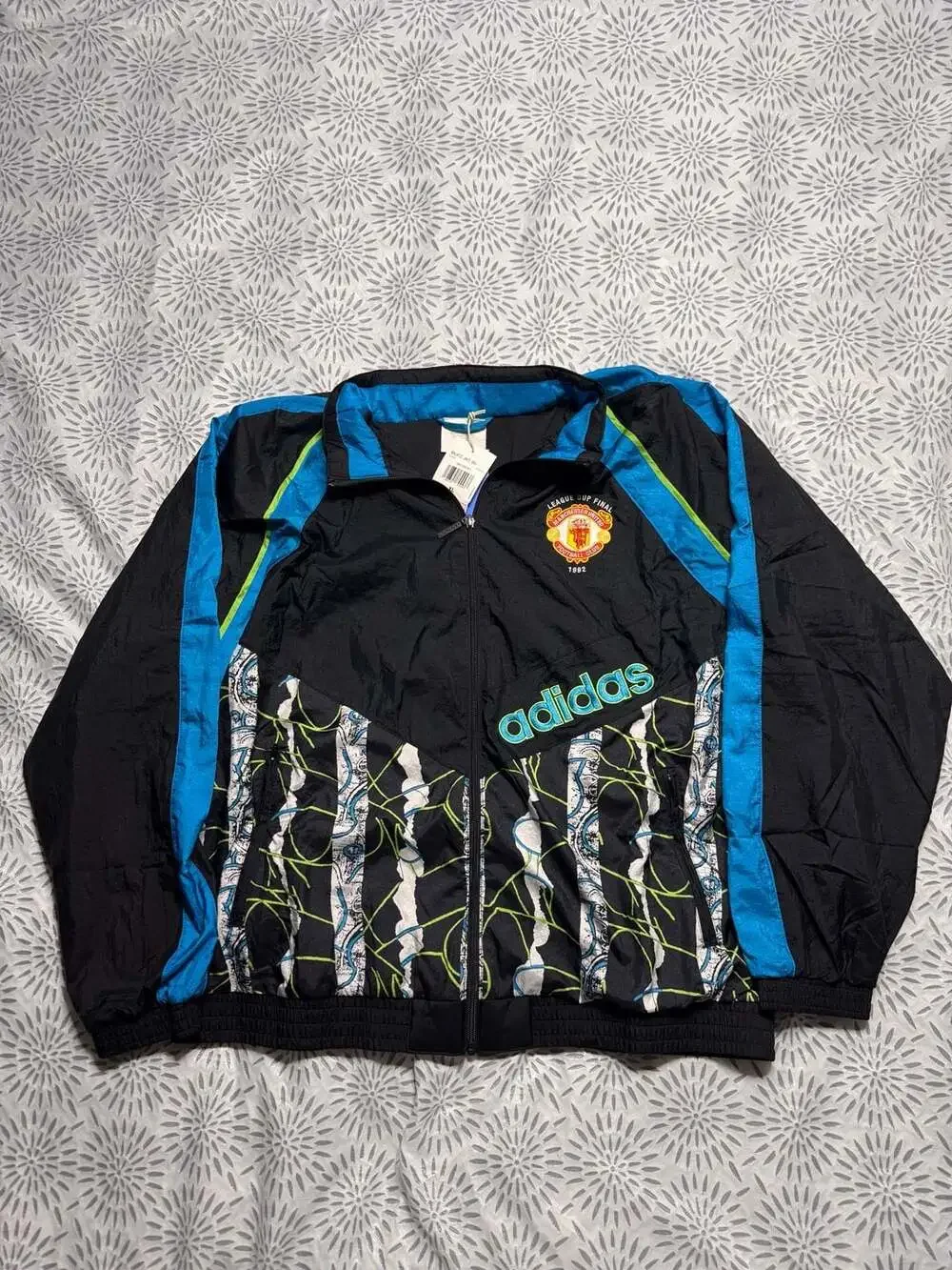 Adidas Manchester United 1992 League Cup Final Track Jacket Black Mens XL KD5815